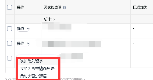 我的广告里出现了一些不想关的词，我想添加为否定词，这三个选项分别什么意思呢？ - 鲨鱼58